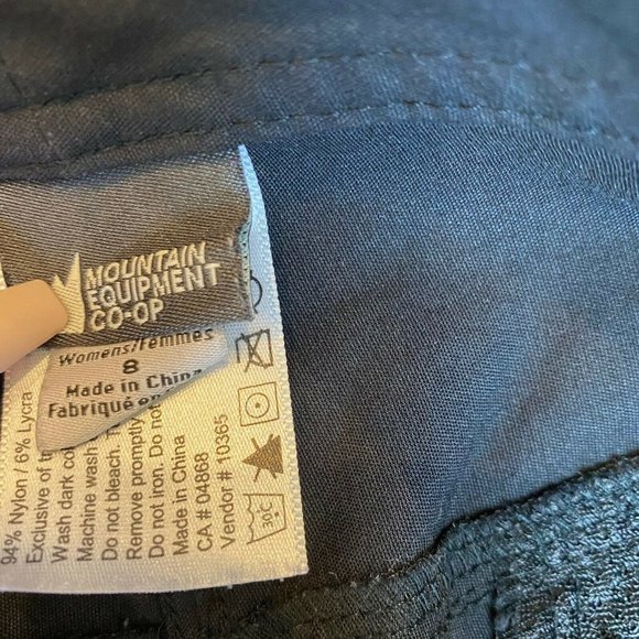 Mountain Equipment MEC Capri Belted Hiking Pants Women 8 Black Mid Stretch - Picture 7 of 8